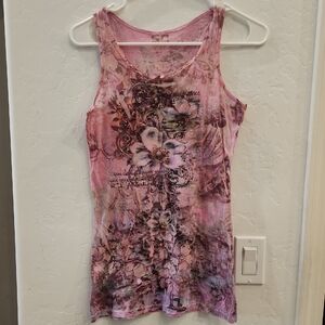Guess Pink Floral Tank Top